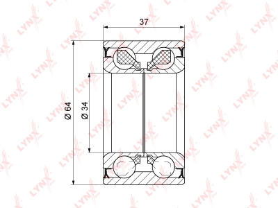 Wheel bearing, front, set (37x34x64)